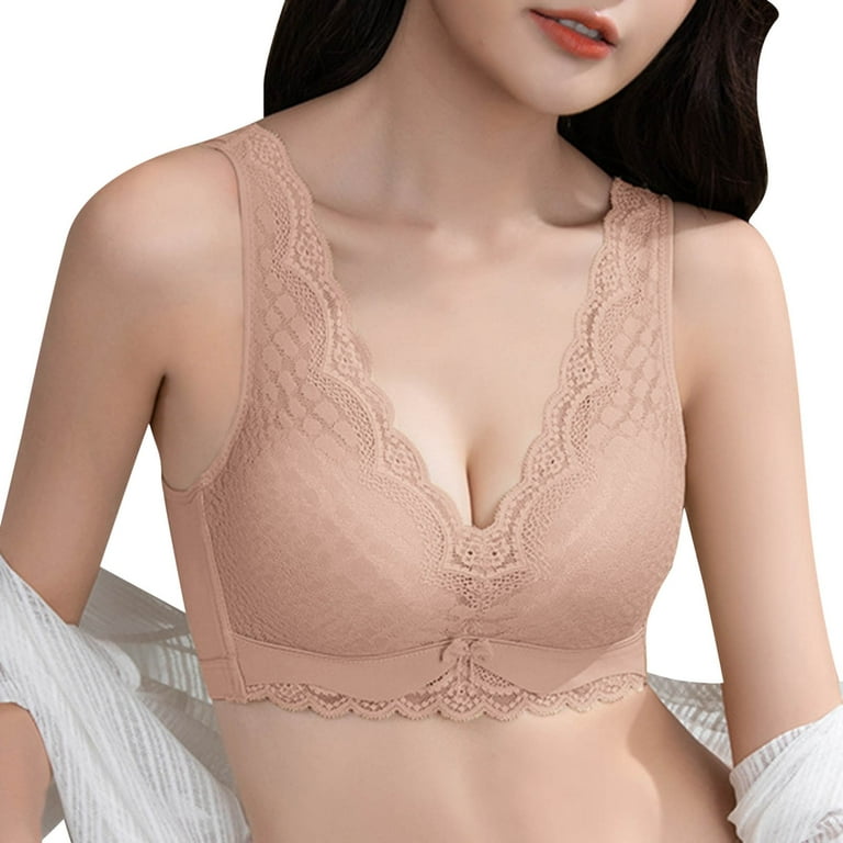Strapless Bra for Big Busted Women Wire-Free Push-Up Seamless Bra Lace D Xl