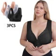 thumbnail image 1 of Strapless Bra for Women Front Closure - 3Pc Women Lace Patchwork Bra Wireless Underwear Bra Everyday Underwear Coffee Xl, 1 of 9