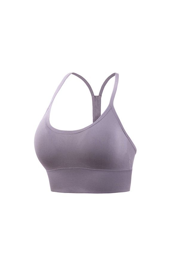Strapless Bra for Women Front Closure Women Bras with String Quick Dry Shockproof Running Fitness Large Size Underwear Purple M