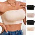 thumbnail image 1 of Strapless Bra for Women No Underwire, Front Closure Bandeau Bra, Seamless Invisible Tube Top, Anti-Slip Push Up Comfort Bra, 1-Pack, 1 of 7
