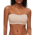 thumbnail image 1 of Strapless Bra for Women Non-Slip Silicone Seamless Wireless Bandeau Tube Top Bra pads Push Up Bra,Clear Bra Straps Included, 1 of 6