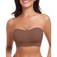 thumbnail image 1 of Strapless Bra for Women Non-Slip Silicone Wireless Bandeau Bras Seamless Pads Bralette Tube Top Bra,Clear Bra Straps Included, 1 of 7