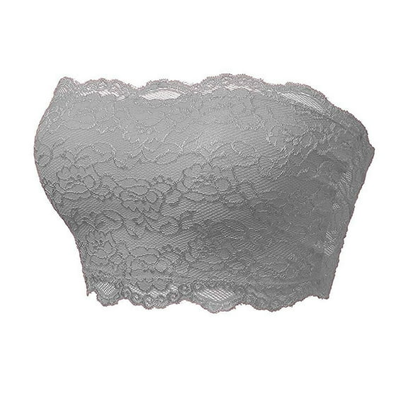 Strapless Bras For Women Wire-Free Push-Up Underwear Solid Grey Xxl