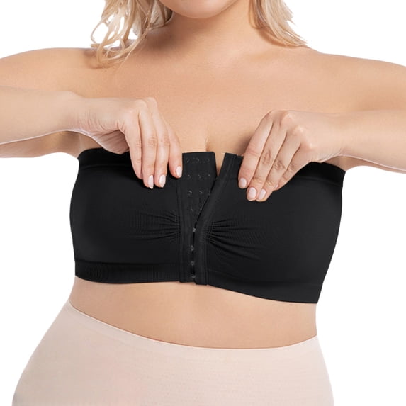 Strapless Bras for Women Plus Size Strapless Bra Anti-slip Strapless Bra One-piece Seamless Tube Bra Strapless Bra Non-wired Maternity Strapless Bra Non Wired Bandeau Bra,Black,L