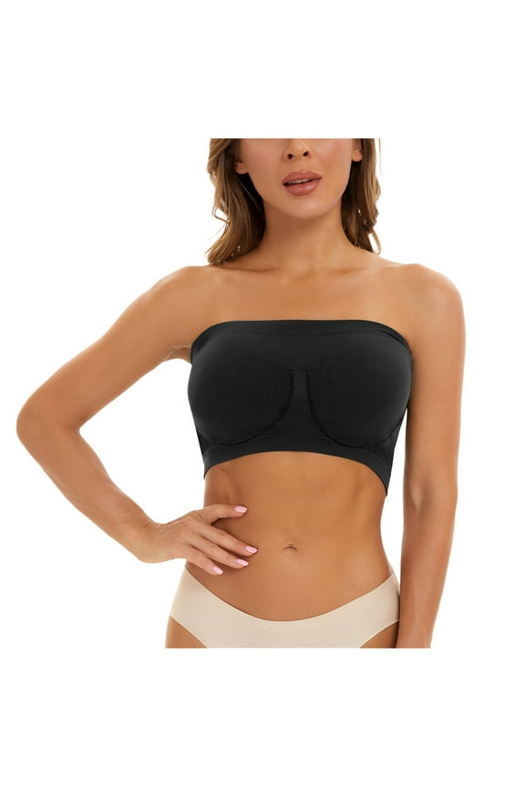 Strapless Bras for Women Chunky Knit Warm Stretch Push Up Bra Push Up Bra Black Xxl