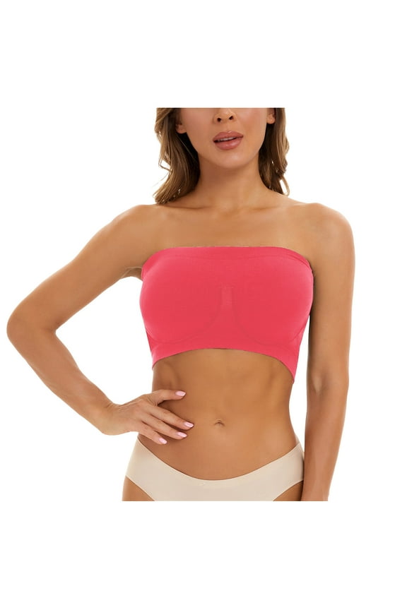 Strapless Bras for Women Chunky Knit Warm Stretch Push Up Bra Push Up Bra Pink Xxl