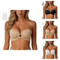 thumbnail image 1 of Strapless Bras for Women Front Closure Seamless Side Support Anti Sagging Push Up Bra with Detachable Strap, 1 of 4