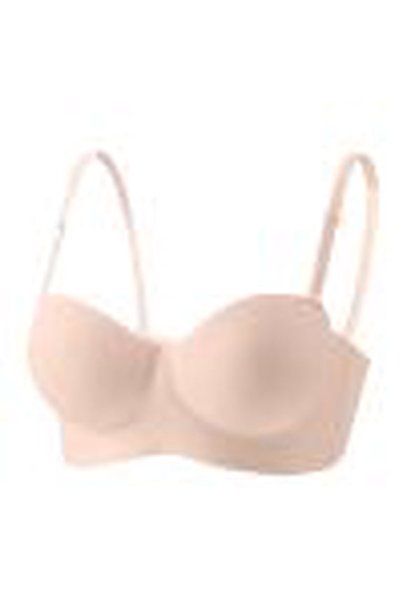 Strapless Bras for Women No Underwire Padded Support Padded Multi way Bandeau Bras with Detachable Straps Molded Cups