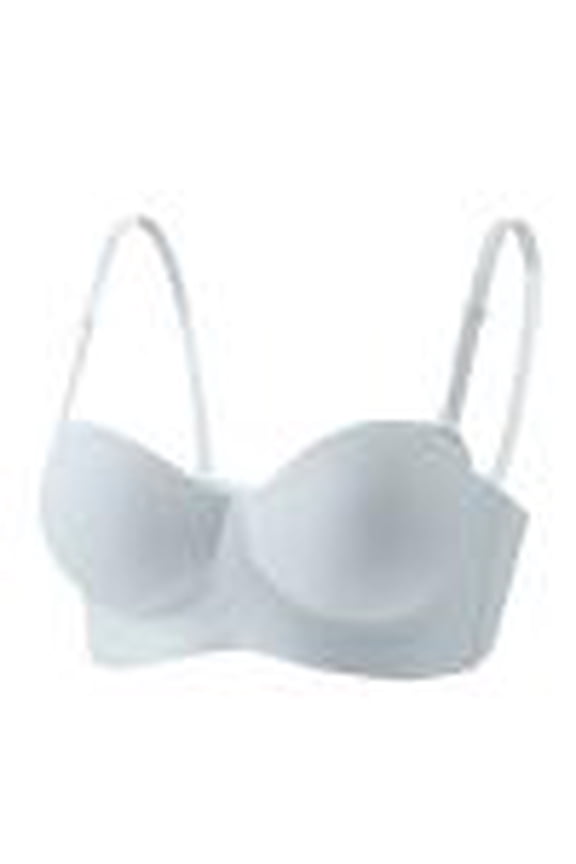 Strapless Bras for Women No Underwire Padded Support Padded Multi way Bandeau Bras with Detachable Straps Molded Cups