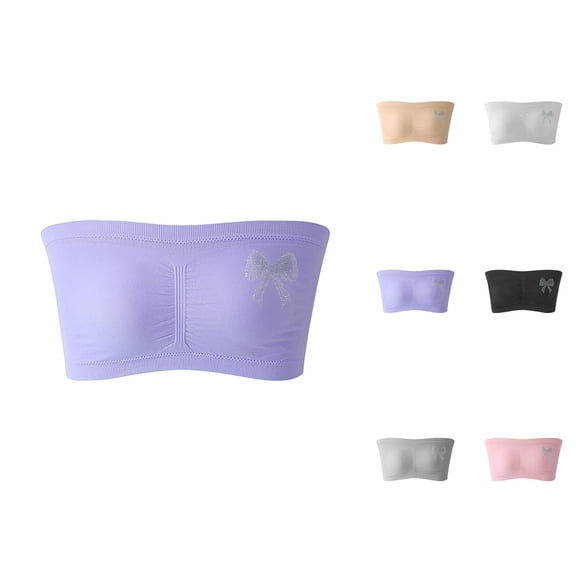 Strapless Bras for Women Plus Size Seamless Wireless Bandeau Bra Tube Top Bralettes Sports Bra