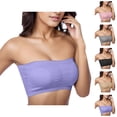 thumbnail image 1 of Strapless Bras for Women Plus Size Stretch Removable Pad Bralettes Bandeau Bra Tube Top, 1 of 4