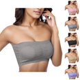 thumbnail image 1 of Strapless Bras for Women Plus Size Stretch Removable Pad Bralettes Bandeau Bra Tube Top, 1 of 7