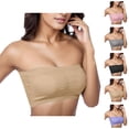 thumbnail image 1 of Strapless Bras for Women Plus Size Stretch Removable Pad Bralettes Bandeau Bra Tube Top, 1 of 5
