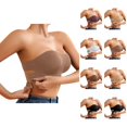 thumbnail image 1 of Strapless Bras for Women Side Closure Non Slip Wireless Push Up Bralettes Bandeau Bra Tube Top, 1 of 7
