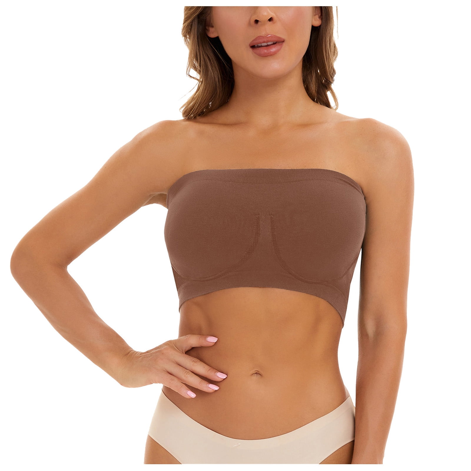 Strapless Comfort Wireless Bra with Slip Silicone Bandeau Bralette Tube Top - Walmart.com
