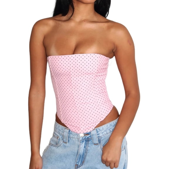 Strapless Corset Belt Waist Corset Top for Women Y2K Crop Top Lace Up Bustier Body Shaper Bandeau Top Going Out Vintage Clubwear