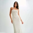 thumbnail image 1 of Strapless Crochet Midi Dress (M, White), 1 of 8