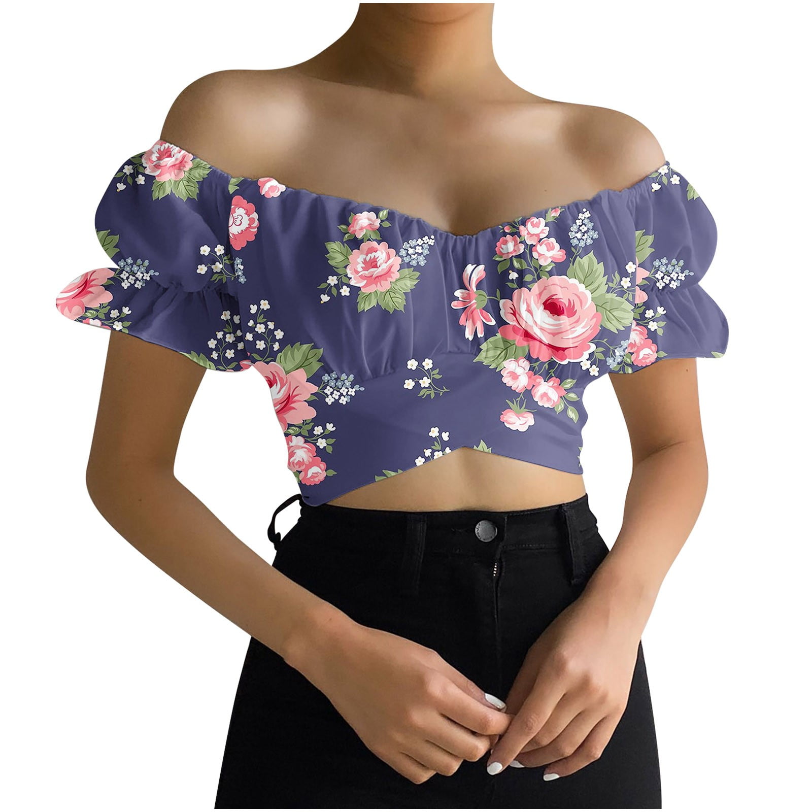  Women Casual Off Shoulder Sexy Floral Print Strap, Deals  Today,Return Item,Outlet Deals Overstock Clearance,Woot Deals of The  Day,high Returned Item,0.01 Cent Items only : Clothing, Shoes & Jewelry