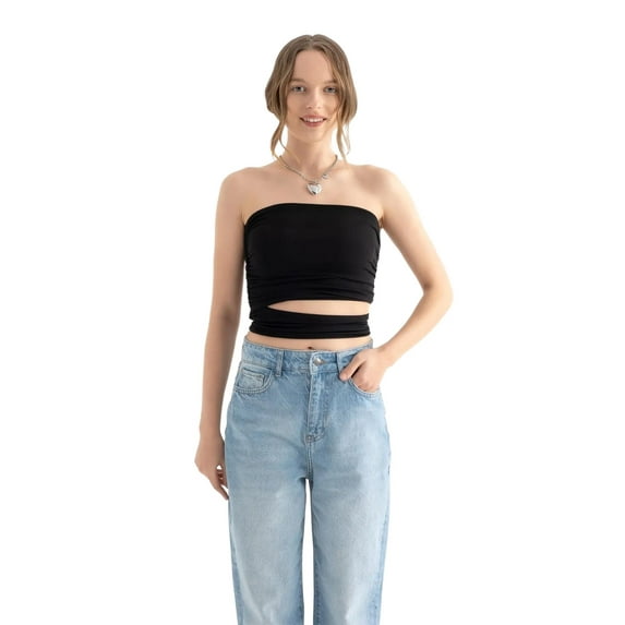 Strapless Cut Out Bandeau Top