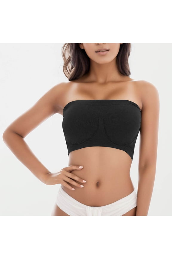 Strapless Fitness Padded Size Plus Top Bra For Women Stretchy Bra Yoga Bras Sports Bandeau Mesh Tube Top Longer Length Tops for Women Ruffle Tube Top Seamless Padded Bra Seashell Bodysuit Women Came