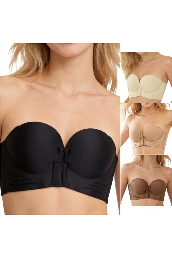 Strapless Front Closure Push Up Bra for Comfort Lift Support No Large Sports Bra