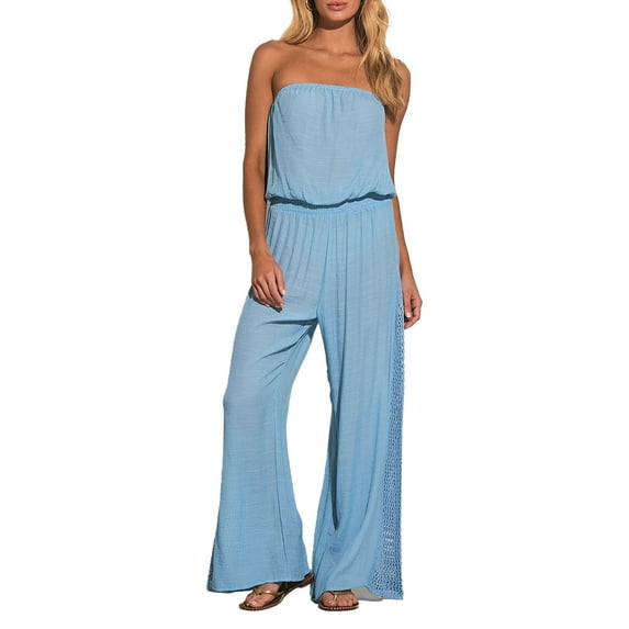 Strapless Jumpsuit Cover-Up Swimsuit