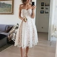 thumbnail image 1 of Strapless Lace Midi Dress (M, White), 1 of 5