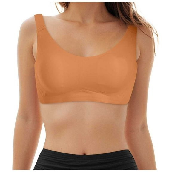 Strapless Push Up Bras for Women Bras for Seniors Seamless Wireless Posture Correcting Push Up Bra Anti Sagging Full Coverage Ice Silk Bra