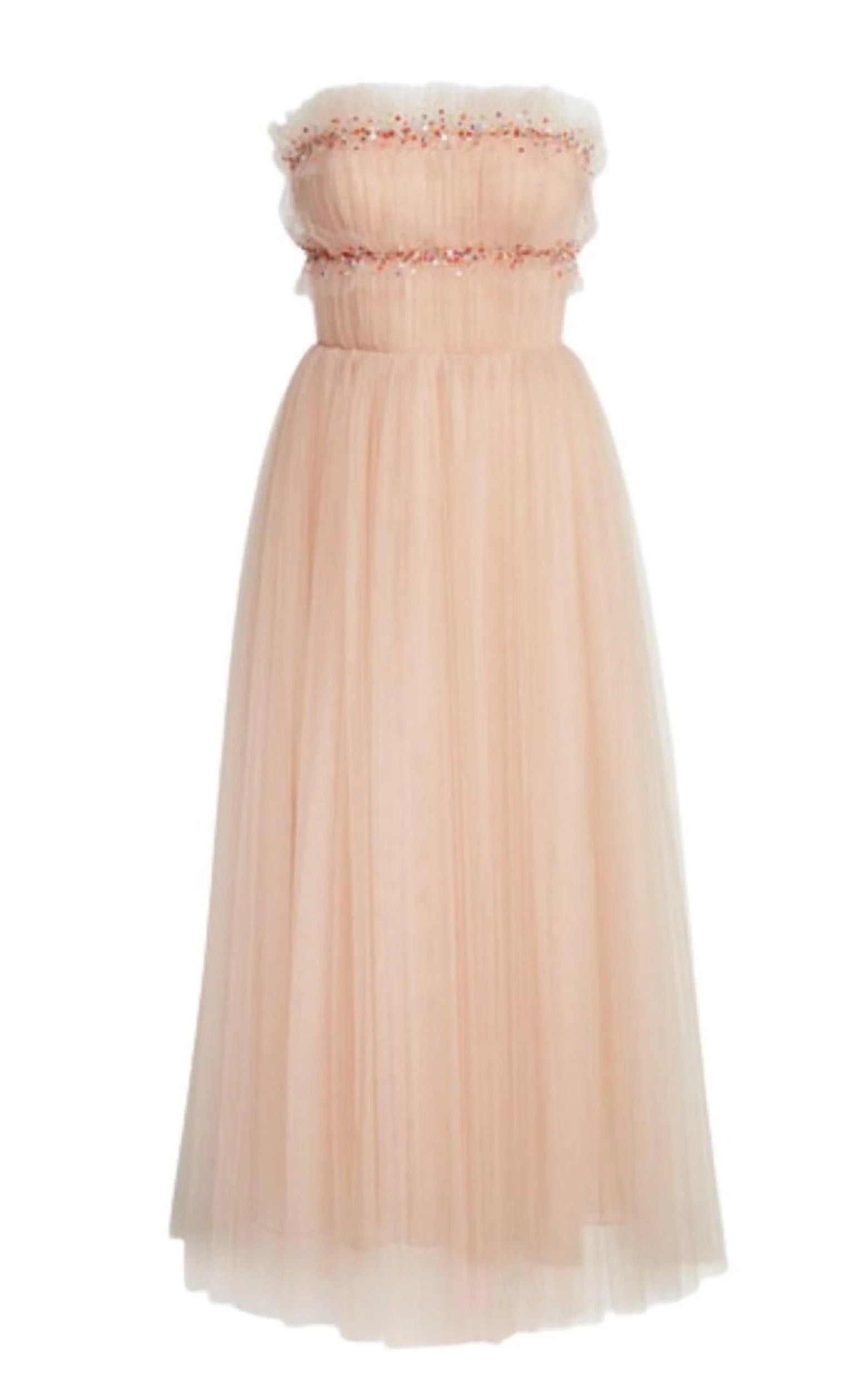 パーティードレス Strapless Ruched Tulle Midi Cocktail Dress Strapless Ruched Tulle Midi Cocktail Dress - Walmart.com