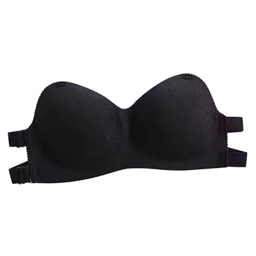 Strapless Seamless Beauty Back Bra, No Steel Tube Top, Lightweight With Padding, Comfortable Fit for Everyday Wear #Black,Free Size