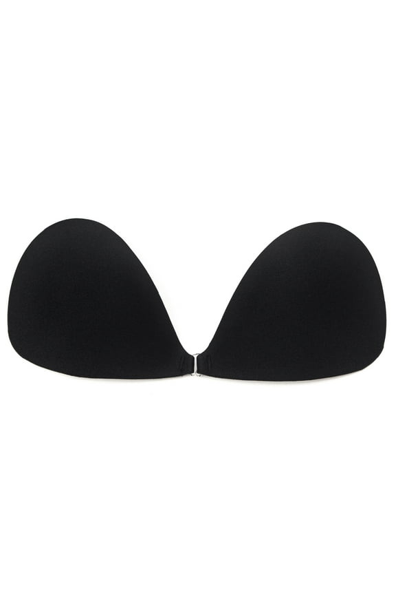 Strapless Self Adhesive Invisible Backless Push-up Bra Waterproof Triangular Stealth Bra Wedding Ball Gowns Swinming Costumes Black