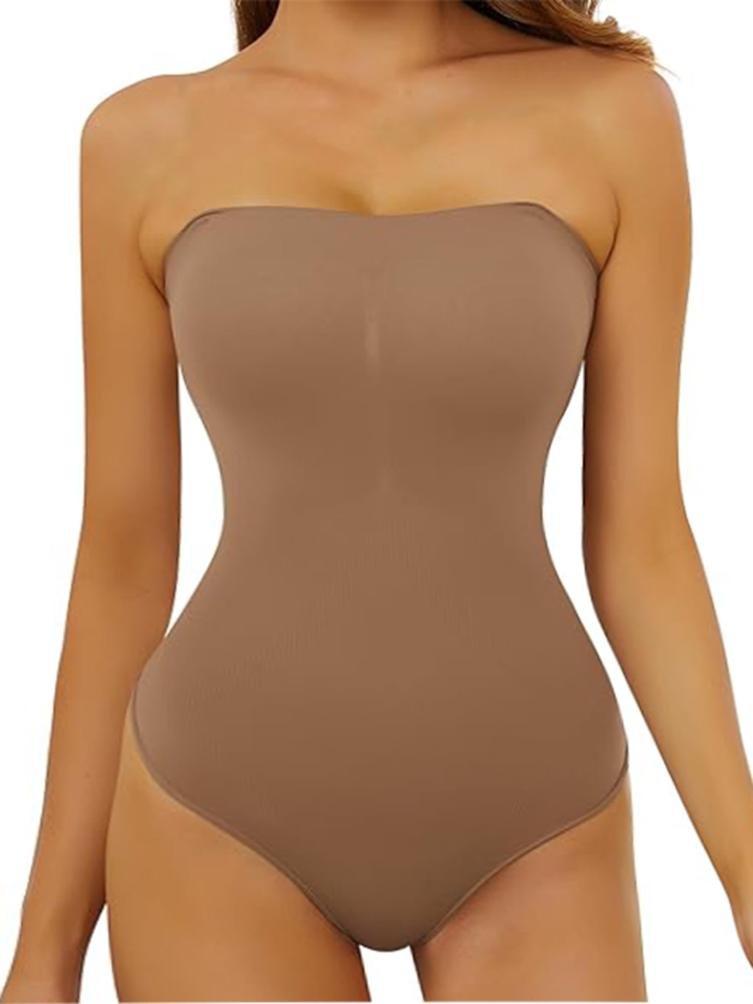 Strapless Shapewear Bodysuit for Women Thong Body Shaper Under Dress Tummy Control  Bodysuit Tank Top Butt Lifter 
