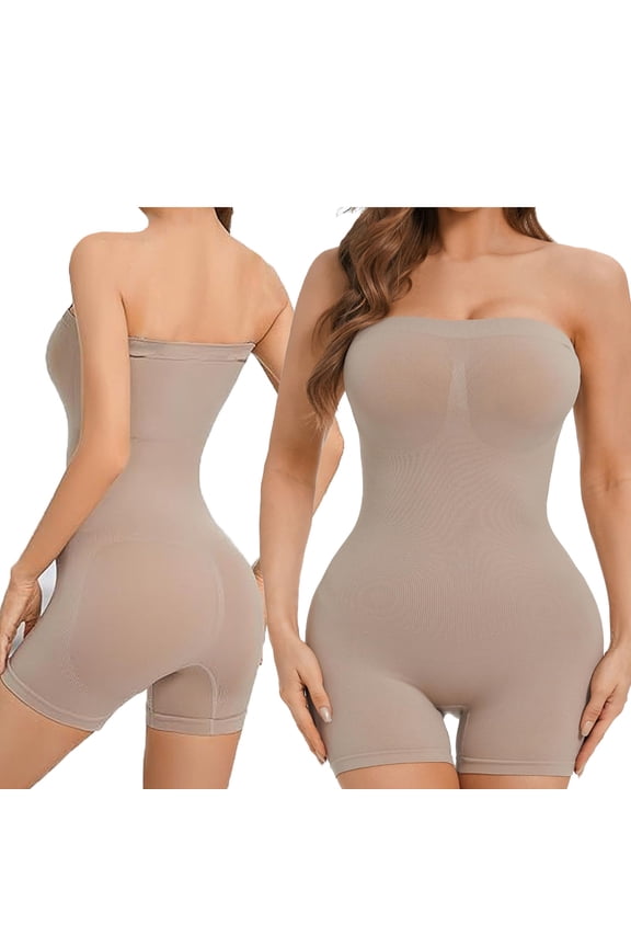 Strapless Shapewear Bodysuit for Women Under Dress Seamless Tummy Control Full Body Shaper Bodysuit,limming Butt Lifter