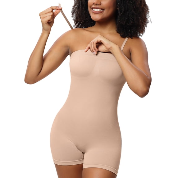 Strapless Shapewear Built in Bra for Women Seamless Tummy Control Bodysuit with Removable Straps Waist Trainer Faja