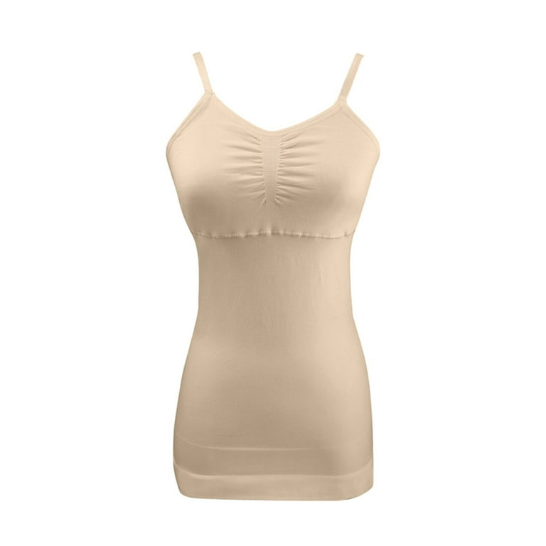 Strapless Shapewear For Women Tummy Control S Padded Bra Camisole Cami  Compression Tank Top Shaping Pants Beige XXL