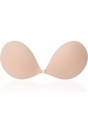 Strapless Sticky Bra Invisible Sticky Boobs Silicone Adhesive Bra Backless Pushup Lift Bra Beige Size A