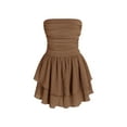 thumbnail image 1 of Strapless Textured Ruffle Mini Dress, 1 of 8