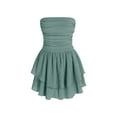 thumbnail image 1 of Strapless Textured Ruffle Mini Dress, 1 of 9