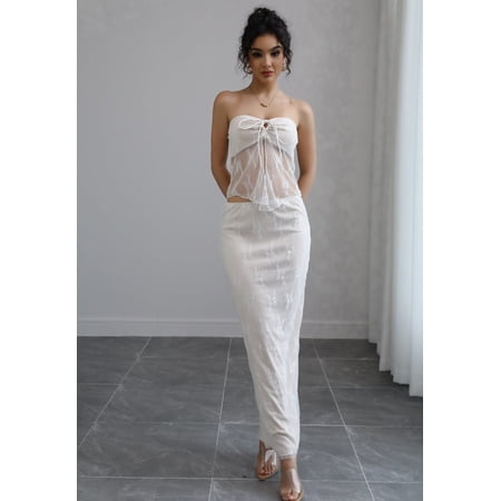 Strapless Top with Matching Maxi Skirt