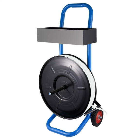 Strapping Cart | Movable Strapping Tool with Spacious Tray | Portable Banding Strapping Dispenser with Roller Brake System for Strapping Tools, Seals, Gloves