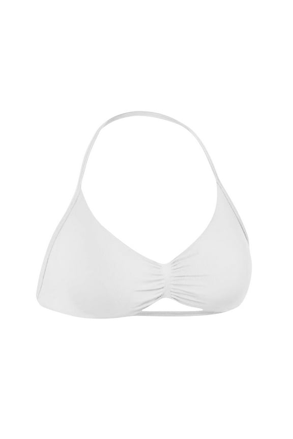 Strappy Backless Sports Bralettes Halter Neck Bra - No Underwire Halter Top for Workout & Swim, High Support Push Up Bikini