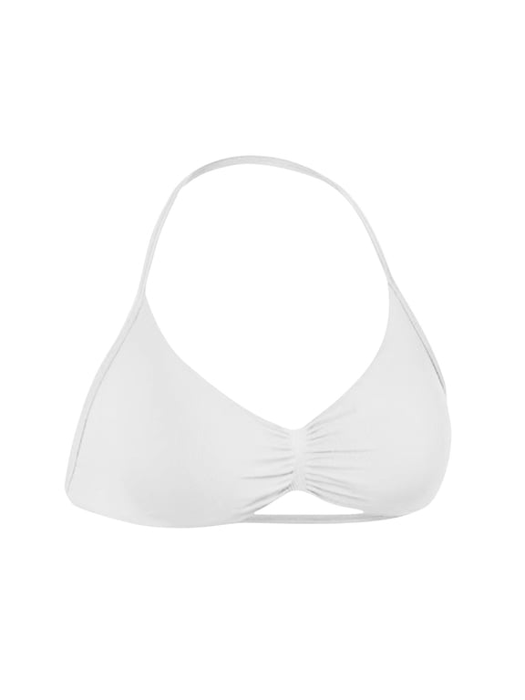 Strappy Backless Sports Bralettes Halter Neck Bra - No Underwire Halter Top for Workout & Swim, High Support Push Up Bikini
