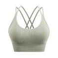 thumbnail image 1 of Strappy Cross Back Sports Bra for Women Supportive Athletic Cami Bras Racerback Workout Exercise Gym Tank Tops, 1 of 3