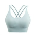 thumbnail image 1 of Strappy Cross Back Sports Bra for Women Supportive Athletic Cami Bras Racerback Workout Exercise Gym Tank Tops, 1 of 3
