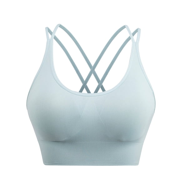 Strappy Cross Back Sports Bra for Women Supportive Athletic Cami Bras Racerback Workout Exercise Gym Tank Tops