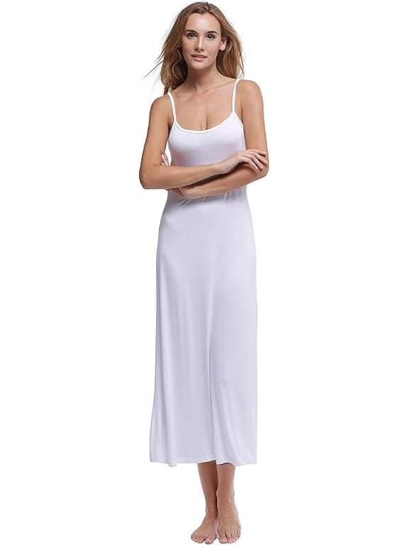 Women's Full Slips Strappy Sexy Dress Long Full Cami Slip Dress Sleeveless Nightdresses