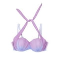thumbnail image 1 of Strappy Seashell Bikini Top - Gradient Swimwear, Underwire Support, Full Coverage, S-XL, for Beach Parties, 1 of 7