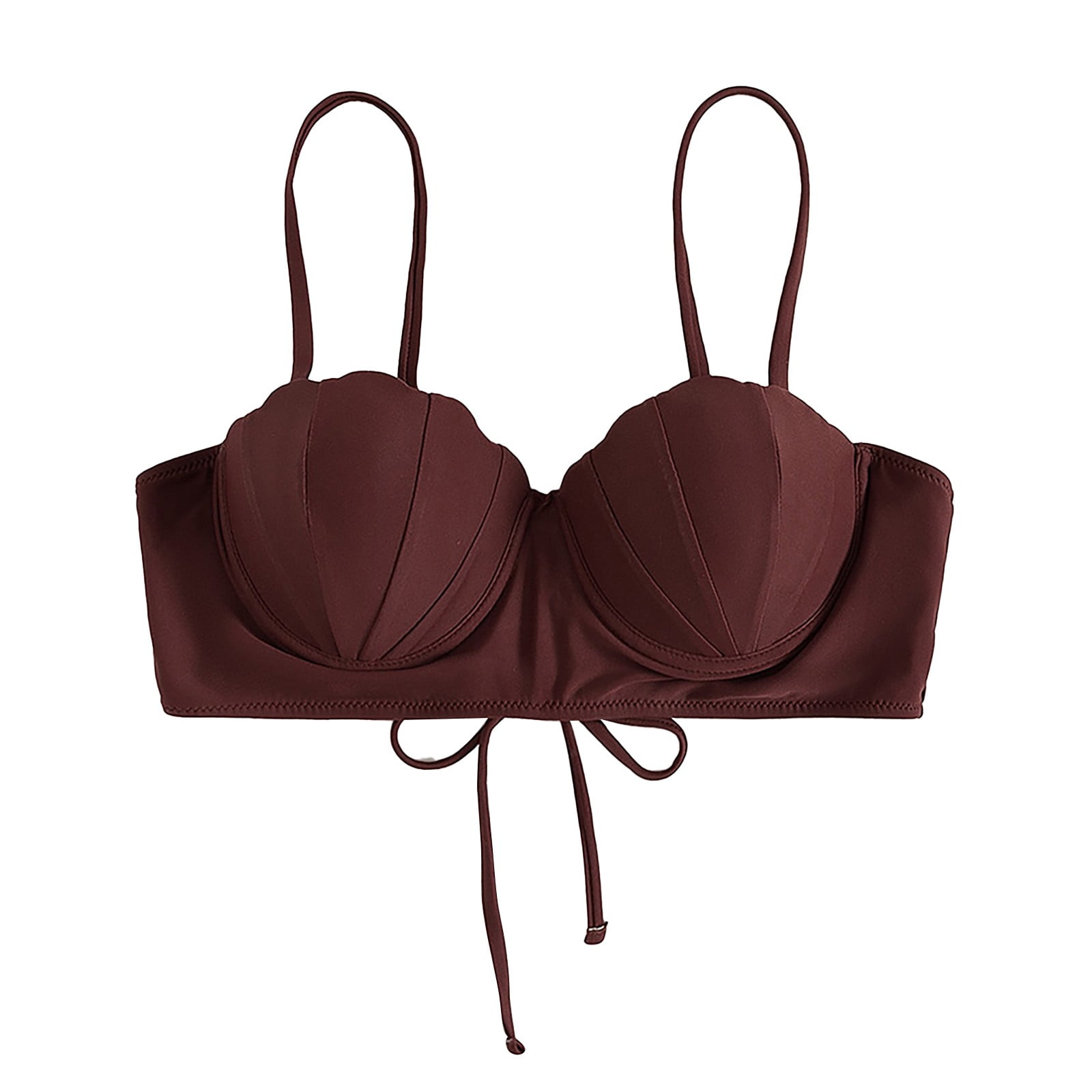 Strappy Seashell Bikini Top Push Up Bathing Suit Tops For Women With