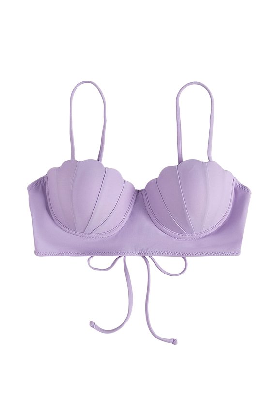 Strappy Seashell Bikini Top Swim Tops Push Up Bathing Suit Tops For Women With Underwire Swimsuit Tops