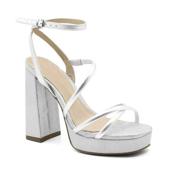 Strappy Silver Platform Heel